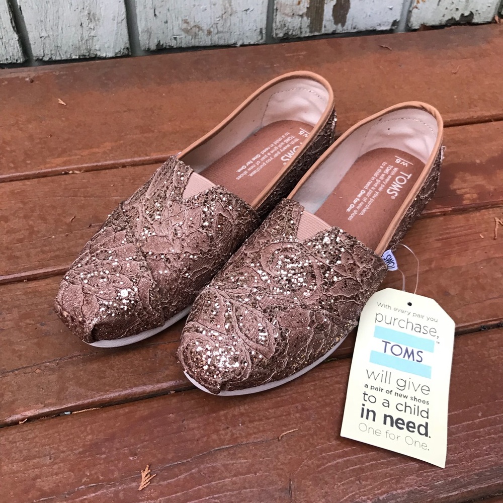 Rose Gold TOMS - BRAND NEW